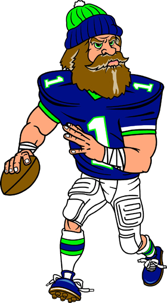 Lumberjack football player full color team mascot vinyl sports sticker. Customize on line. Lumberjack Football2